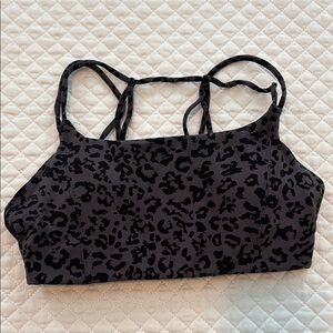 Athleta Leopard Print Black Sports Bra